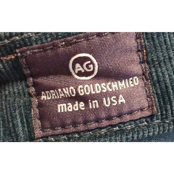 AG Adriano Goldschmied the Stevie Slim Straight Green Corduroy Pants Sz 27R - Picture 10 of 11